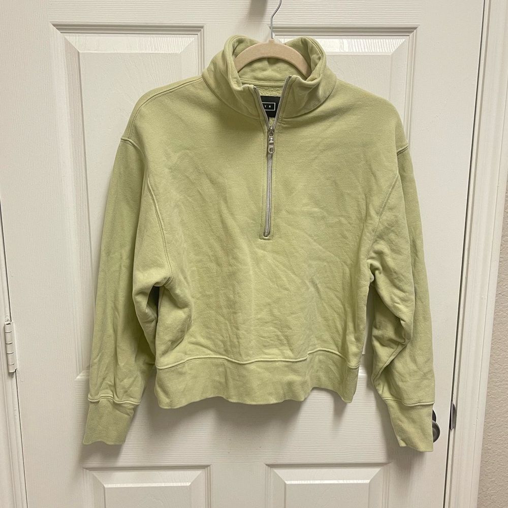 AYR Green Quarter Zip Pullover Sweater